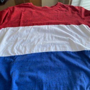 Red White and Blue American Eagle Mens Dress T Shirt Size Large